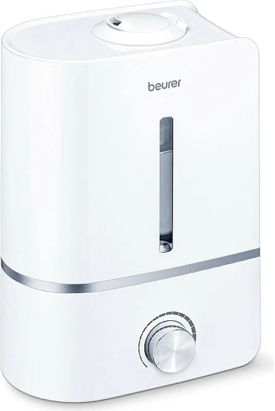 Beurer LB45 Humidificador de ar com 2 boquilhas de nebulização, ultrassónico, silencioso, máxima nebulização 300 ml, h, pastilhas aromáticas, filtro anticalcário, 25 W, cor branca