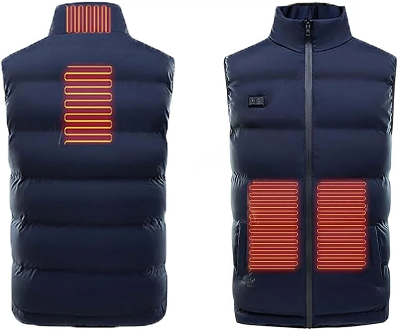 Chaleco calefactable for Hombre, con conexión USB, calefacción eléctrica de 4 Zonas, Ideal for el Invierno. No Requiere batería.(5XL(90-97.5kg)) — Cozinha e lar