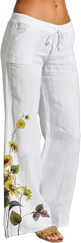 Pantalones Palazzo de pierna ancha para mujer, pantalones de cintura alta, plisados, holgados, informales, pantalones calefactables para mujer — Roupa aquecida