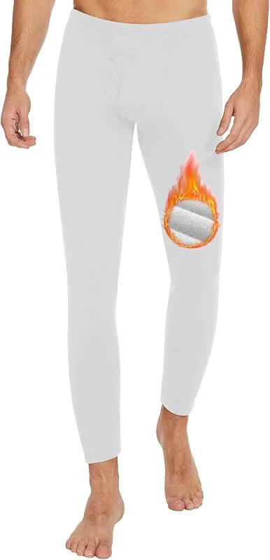 HIPOWER Roupa interior térmica para homem, calças compridas com forro polar, capa base, leggings desportivas pretas, para treino, corrida, caminhadas, ginásio, esqui, pijama — Roupa aquecida