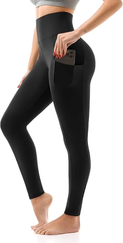 SINOPHANT Leggings desportivas mulher com bolsos de malha — Roupa aquecida