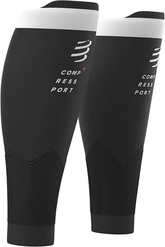 Compressport R2V2 - Manga de compressão para panturrilhas - proteção muscular, desempenho e recuperação para desportos - ultraleve e anti-fadiga - corrida, ciclismo, trilha e triatlo — Roupa aquecida
