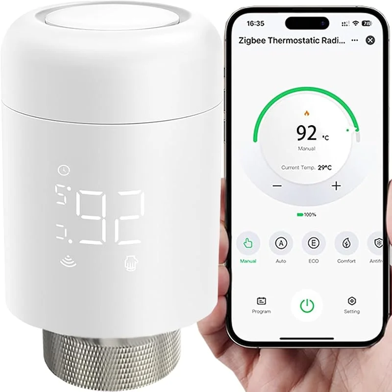 Termostato inteligente de calefacción inteligente, regulador de radiador para control inteligente del hogar, programable, ahorro de costes de calefacción, compatible con Google Home, para — Aquecimento