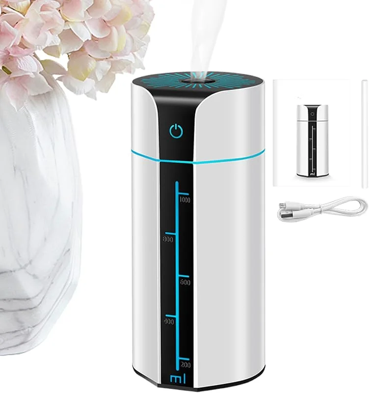 Humidificador habitación, humidificadores para dormitorio, Difusor para USB, Humidificados con cierre automático y 7 colores guiados para la guardería del baño Coche baño para ba
