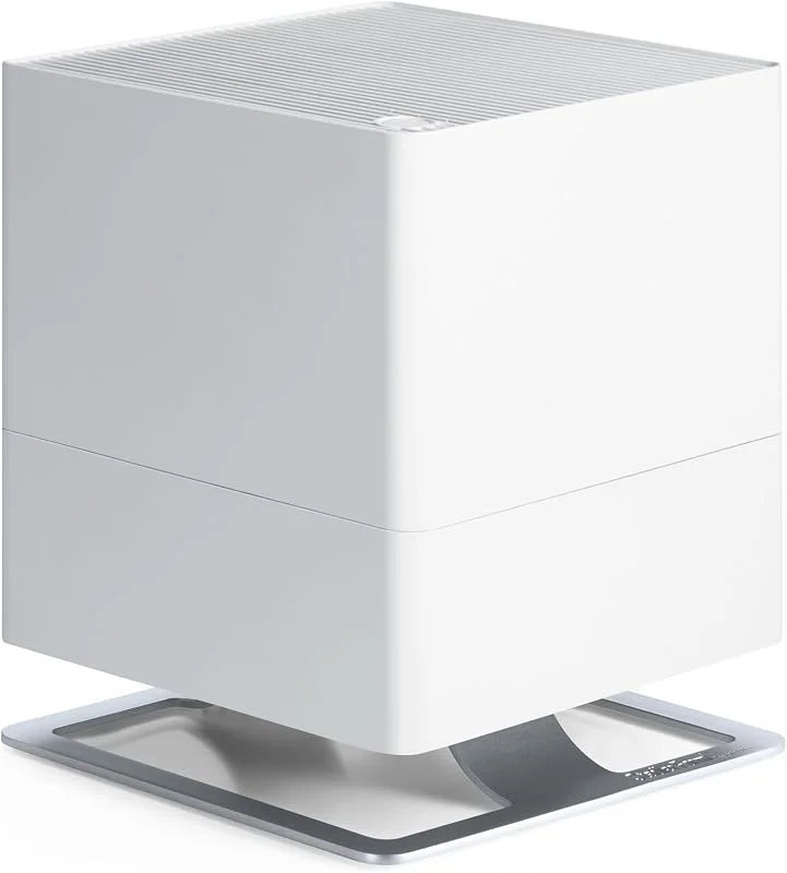 Stadler Form Humidificador Oskar, humidificador de ambiente de baixo consumo para salas de até 50 m², 125 m³, evaporador com desligamento automático, LED reguláveis, muito silencioso, branco
