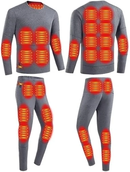 Ropa interior calefactable, traje calefactable， Ropa interior térmica con calefacción USB for hombres, ropa interior cálida de invierno con calefacción, parte superior + pantalones con calefacción, 3 — Roupa aquecida
