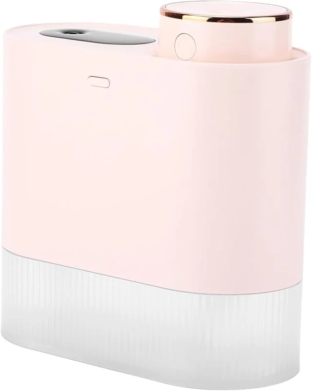 Humidificador de aire Mini humidificador de 450 ml Humidificador de doble pulverización de alta capacidad con luz for dormitorio Oficina Rosa
