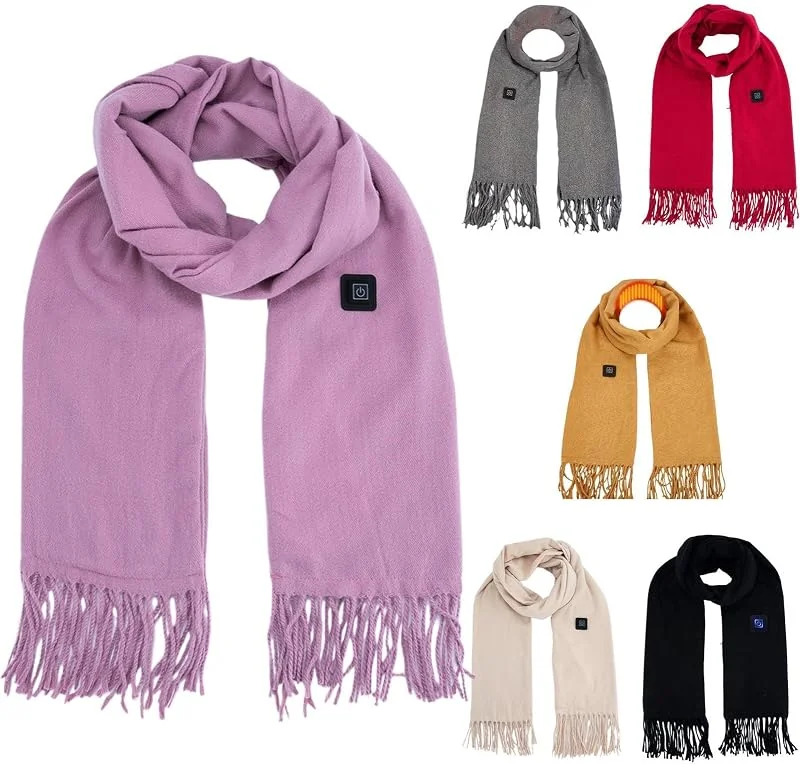 Scarf para mulheres, Escudo para mulher, Smart Heating Pad, Winter Neck Warmer, Neck Heating Pad Scarf, Solid Color Heated Scarf, (200 x 33 cm, 78, 74 x 12, 99 polegadas) For Women's Heated, Women's arm — Roupa aquecida