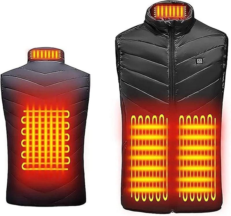 Colete quente para homem e mulher, colete elétrico de penas, colete aquecível, leve, lavável com 3 níveis de temperatura, para viagens, pesca, campismo — Cozinha e lar