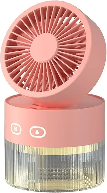 Humidificador ventilador portátil humidificador de ar 350 ml refrigerador de água ventilador de mesa 1500 mAh ventilador recarregável USB difusor de óleo essencial luz noturna ventilador de carro