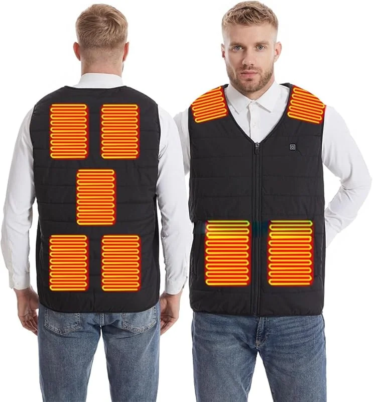 Chaleco calefactable con 9 Zonas de calefacción, Chaqueta calefactable for Invierno, Ropa de Exterior for Motociclismo, Camping y Caza (Pilas no Incluidas).(M(50-55kg)) — Cozinha e lar
