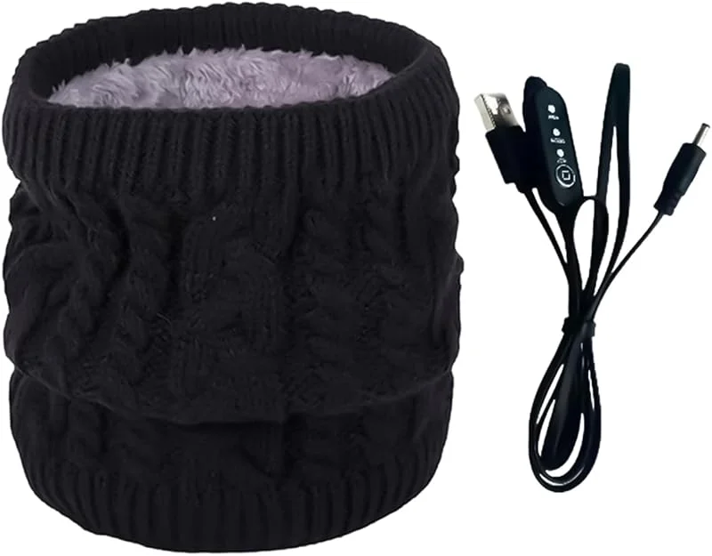 Bufanda térmica USB, calentador de invierno de punto, eléctrico con cubierta facial, esquí con equipo de snowboard, bufanda térmica, envoltura térmica para el cuello, protección de oídos, hombres — Roupa aquecida