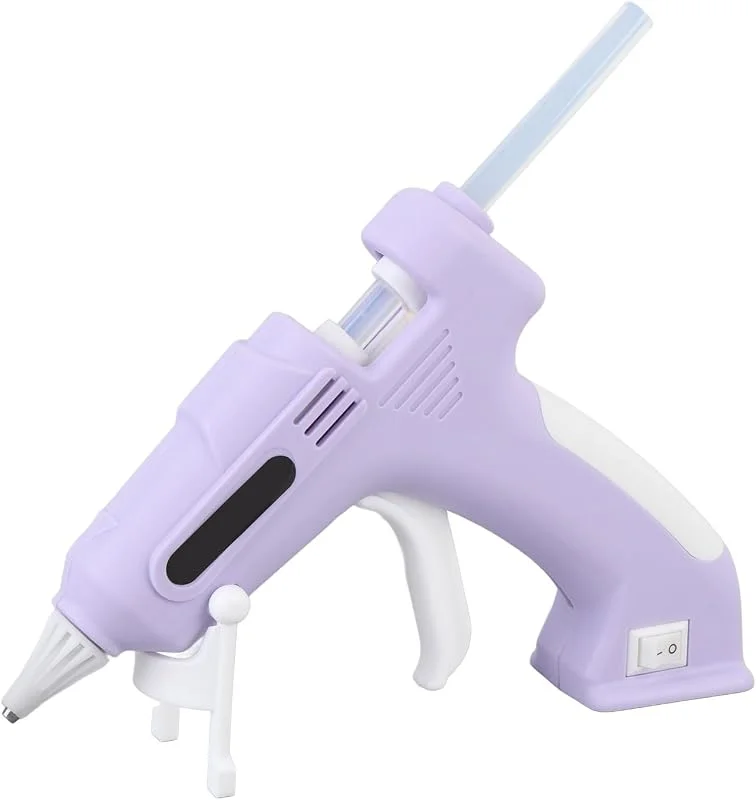 Kit de pegamento caliente eléctrico con 10 barras de pegamento de alta adherencia de 7 mm, herramienta inalámbrica de fusión en caliente para el hogar, manualidades y reparaciones, calentamiento — Aquecimento