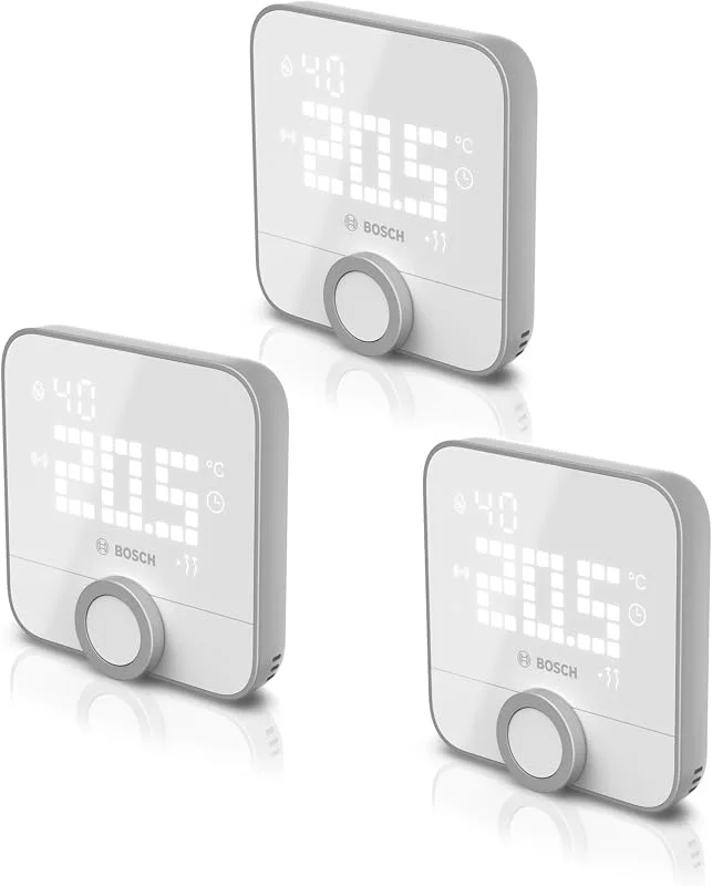 Termostato ambiental II da Bosch Smart Home para sistemas de aquecimento por cabo, de 230 V, compatível com o assistente do Google e Alexa, conjunto de 3 unidades