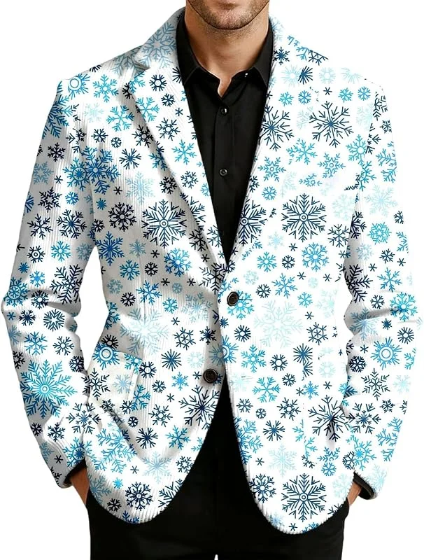 Chaqueta de pana festiva para hombre, diseño navideño, elegante, para fiestas, eventos formales, elegante chaqueta de entretiempo — Roupa aquecida