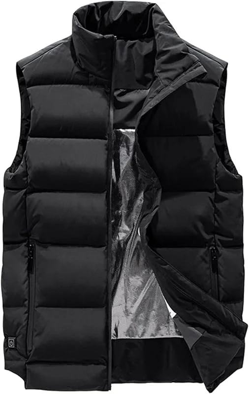 Ropa térmica for Hombre, cálida, Impermeable y Resistente al frío, for Uso Diario en Invierno, con batería USB.(Noir, 3XL) — Roupa aquecida