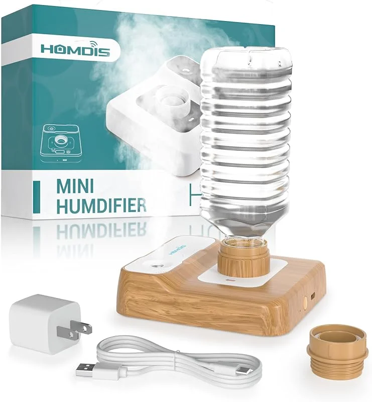 Humidificador de viagem, humidificador portátil para plantas, quarto, escritório, hotel ou carro, funciona a pilhas, mini humidificadores de névoa fria, silencioso 23 dB, desligamento