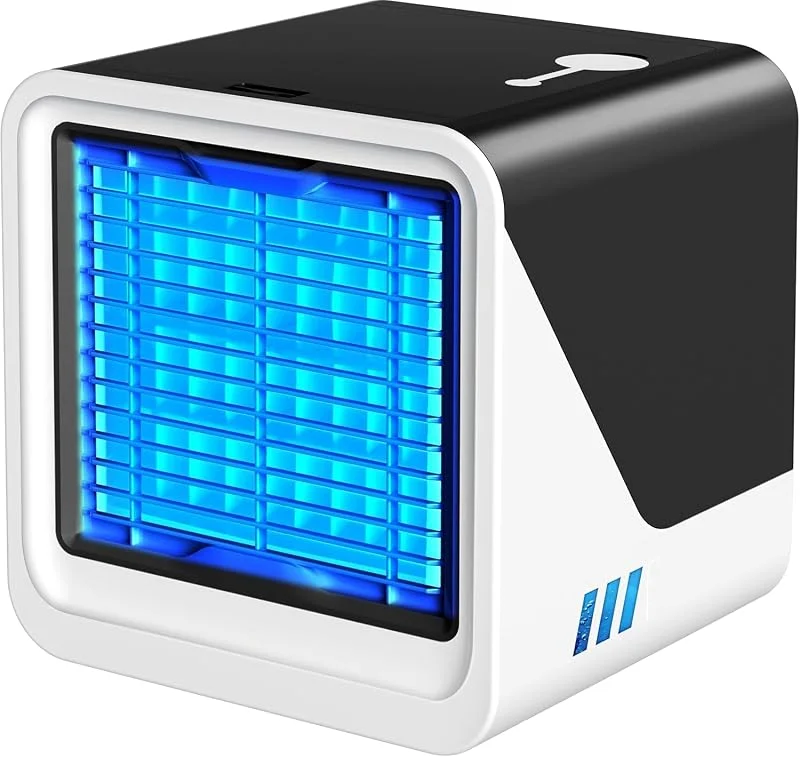 Ventilador de ar condicionado com 3 velocidades, filtro e humidificador substituíveis, ventiladores de refrigeração portáteis silenciosos e rápidos que sopram ar frio, refrigerador de ar