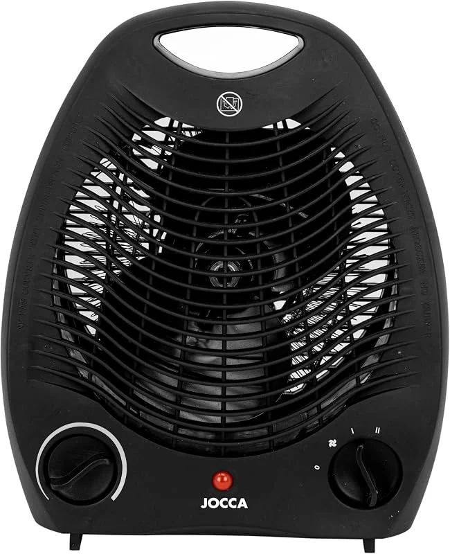 Jocca - Aquecedor elétrico de ar quente 2000 W, aquecedor fogões casa de banho, função de calor e ventilador, 2 velocidades, pega para facilitar o transporte [classe de eficiência energética B] — Aquecimento