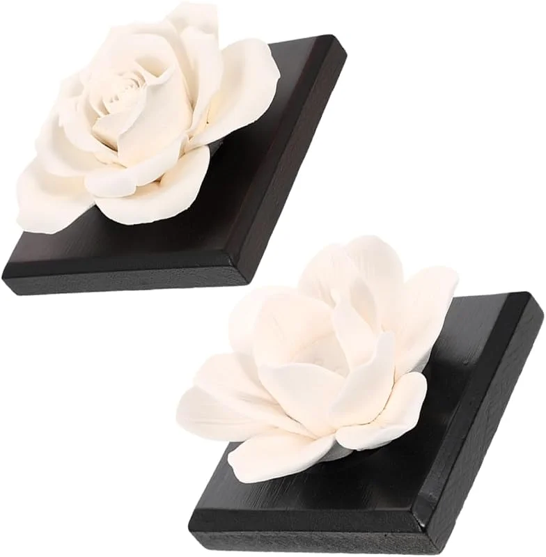 PRETYZOOM 2 peças difusor cerâmico passivo para óleos essenciais flores lótus aromaterapia para casa de banho secretária e decoração de casa pequena — Humidificador