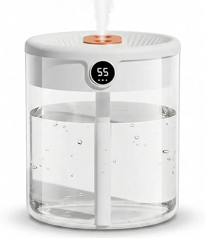Humidificadores de niebla fría humidificador de habitación de doble niebla de 2 L con pantalla digital y luz nocturna humidificadores de aire ultra silenciosos para dor