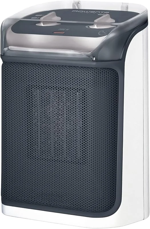 Rowenta Mini Excel Aqua aquecedor de cerâmica 2 em 1, aquecimento elétrico, aquecimento extra, ventilação fria, potente, silencioso, compacto, ideal para a casa de banho SO9281F0