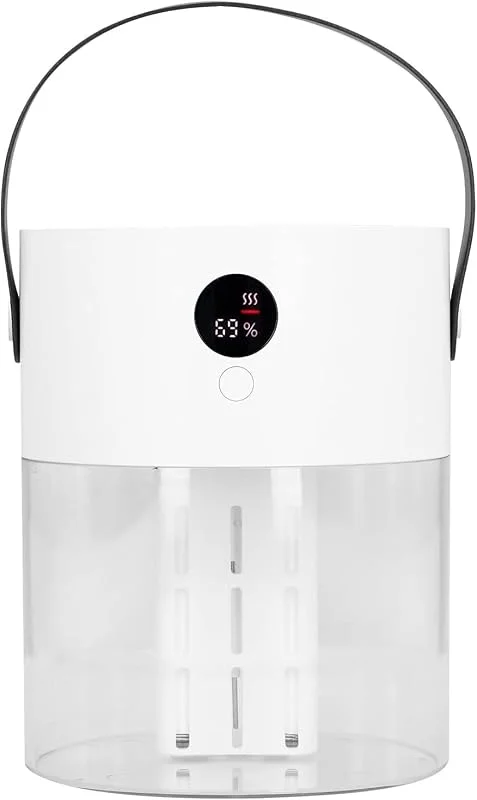 ELzEy Humidificador inteligente de 2L con pantalla digital, humidificador de aire con carga USB for oficina en casa, color blanco