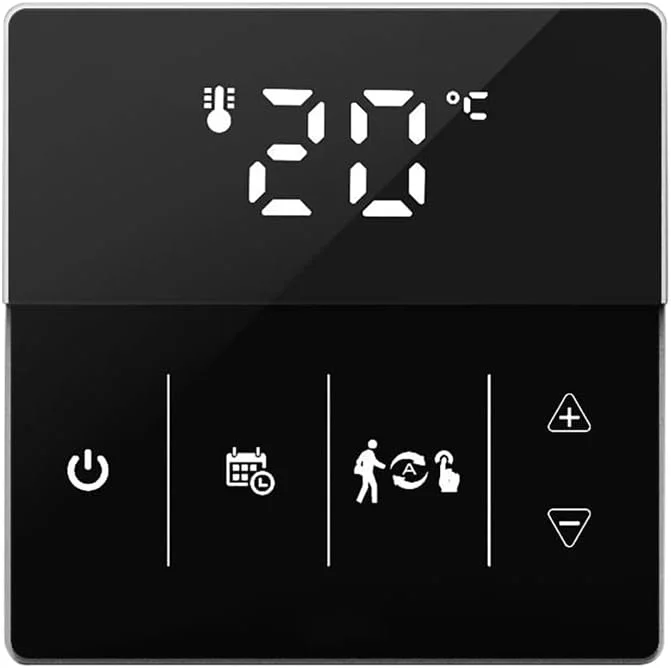 Termostato inteligente programável Caldeira de gás, Aquecimento elétrico do chão controlador de temperatura WiFi aplicação de voz conexão (preto para aquecimento elétrico de chão)