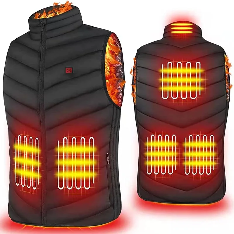 Colete térmico melhorado, colete térmico USB recarregável, colete aquecido leve e lavável, 3 temperaturas ajustáveis, para caça, pesca, viagens — Cozinha e lar