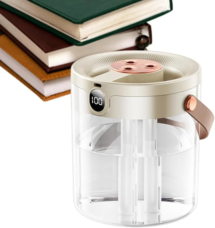 Humidificador para habitaciones, humidificador intensivo con 3 boquillas de visualización digital, purificador de aire silencioso, para casa, cuarto de baño, sala de estar, habitación infantil