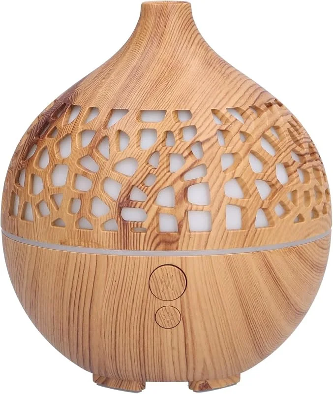 Humidificador de ar, humidificador de ar de veias de madeira, luz colorida, quarto doméstico, escritório de ioga, purificação de ar