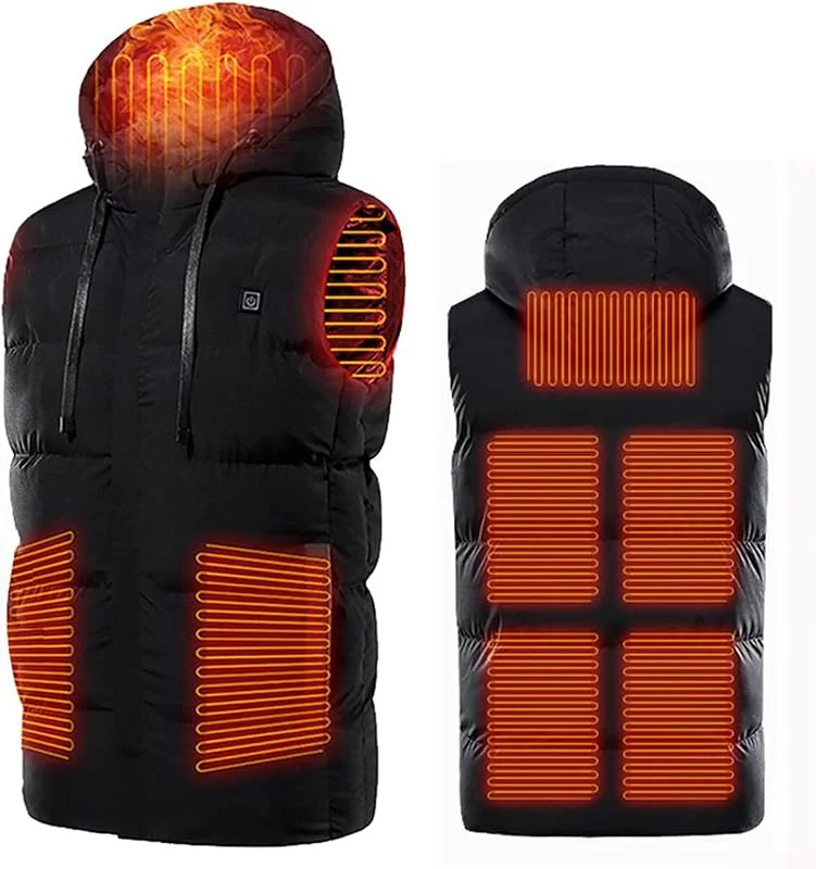 Chaleco Calefactable Mejorado para Hombres y Mujeres, Chaleco Cálido Calentado de Invierno, Chaleco Calefactor USB Eléctrico, Ajustable a 3 Temperaturas, para Caza, Viajes, Camping — Cozinha e lar