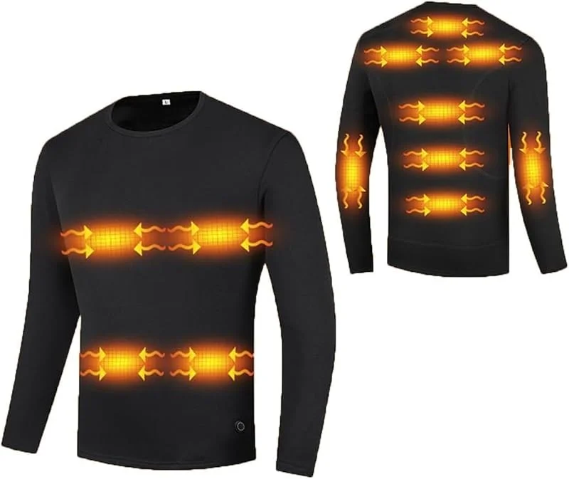 GLFNB Ropa Interior térmica de Manga Larga for Hombre, eléctrica por USB, con Aislamiento, Lavable y Control de Temperatura.(L) — Roupa aquecida
