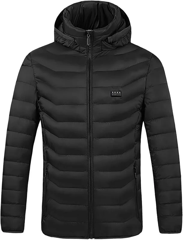 Chaqueta de invierno climatizada para hombre con forro polar, informal, holgada, cálida, para hombre, chaqueta acolchada de color sólido — Roupa aquecida