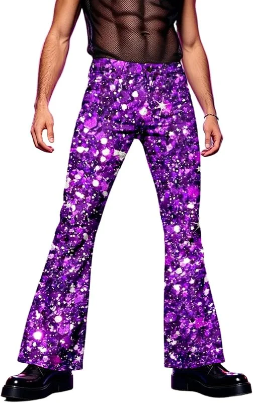 Pantalones de ocio para hombre con estampado brillante para uso diario informal, elegantes pantalones de bateo con patrón decorativo, pantalones versátiles combinables para actividades deportivas — Roupa aquecida