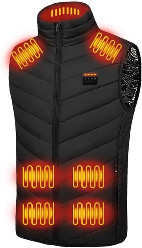 Teksome Casaco térmico, casaco elétrico inteligente com 3 níveis de aquecimento, camisola com capuz de aquecimento rápido, casaco térmico com proteção contra sobreaquecimento — Cozinha e lar
