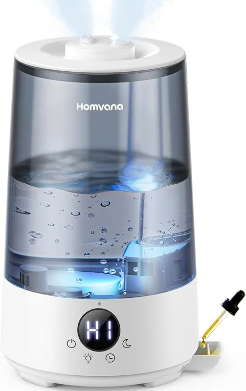 Homvana Humidificador de ar para quarto, 3, 6 L, 34 H, 360 °