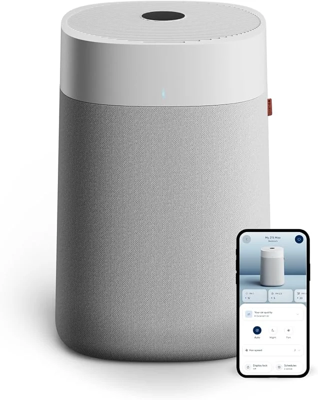 Blueair Blue Pure 211i Max Purificador de ar para quartos grandes de até 141 m2, inteligente, silencioso, tecnologia HEPASilent, elimina alérgenos, caspa de animais de estimação, fumo, pó e mofo — Humidificador